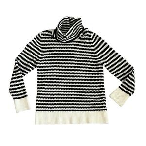 Banana Republic Filpucci Women's Sweater Black White‎ Stripe Wool Alpaca Large